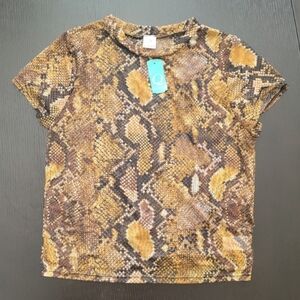 Sheer Snakeskin Cropped Top